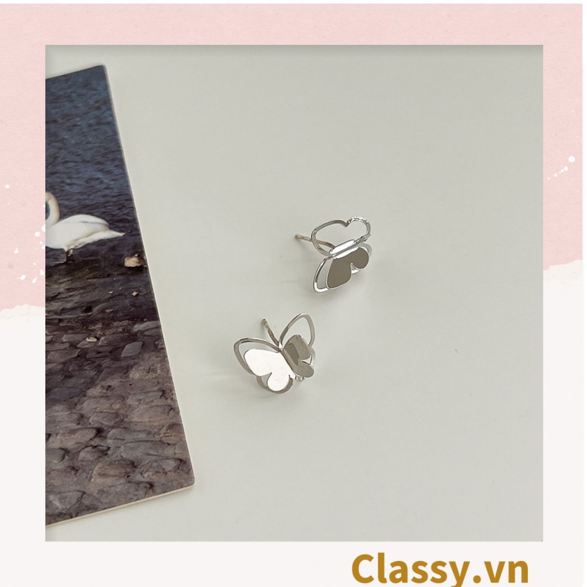  Classy Khuyên tai họa tiết bướm dễ thương PK1606 