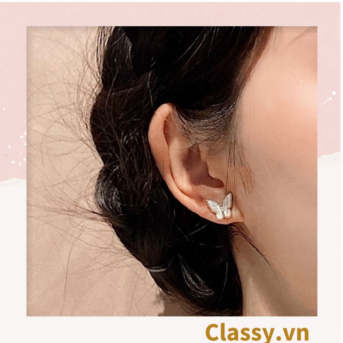  Classy Khuyên tai họa tiết bướm dễ thương PK1606 