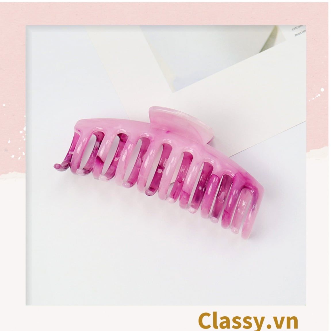  Classy Kẹp càng cua, kẹp tóc cỡ lớn, màu cẩm thạch PK1612 