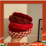  Classy Băng đô cài tóc vải tweed, sang trọng, nhiều màu hàn quốc PK1622 