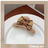  Classy Kẹp càng cua đính nơ, đính hoa màu be sang trọng PK1626 