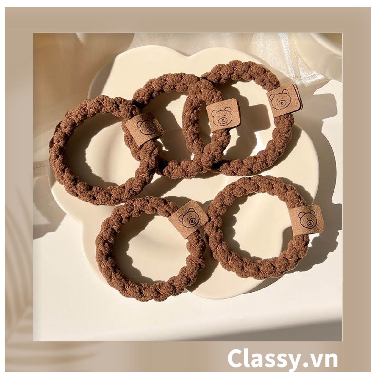  [GIAO HÀNG 7-25 NGÀY]  Classy Dây cột tóc dạng xoắn siêu êm, nhiều màu, không lo gãy rụng tóc PK1634 