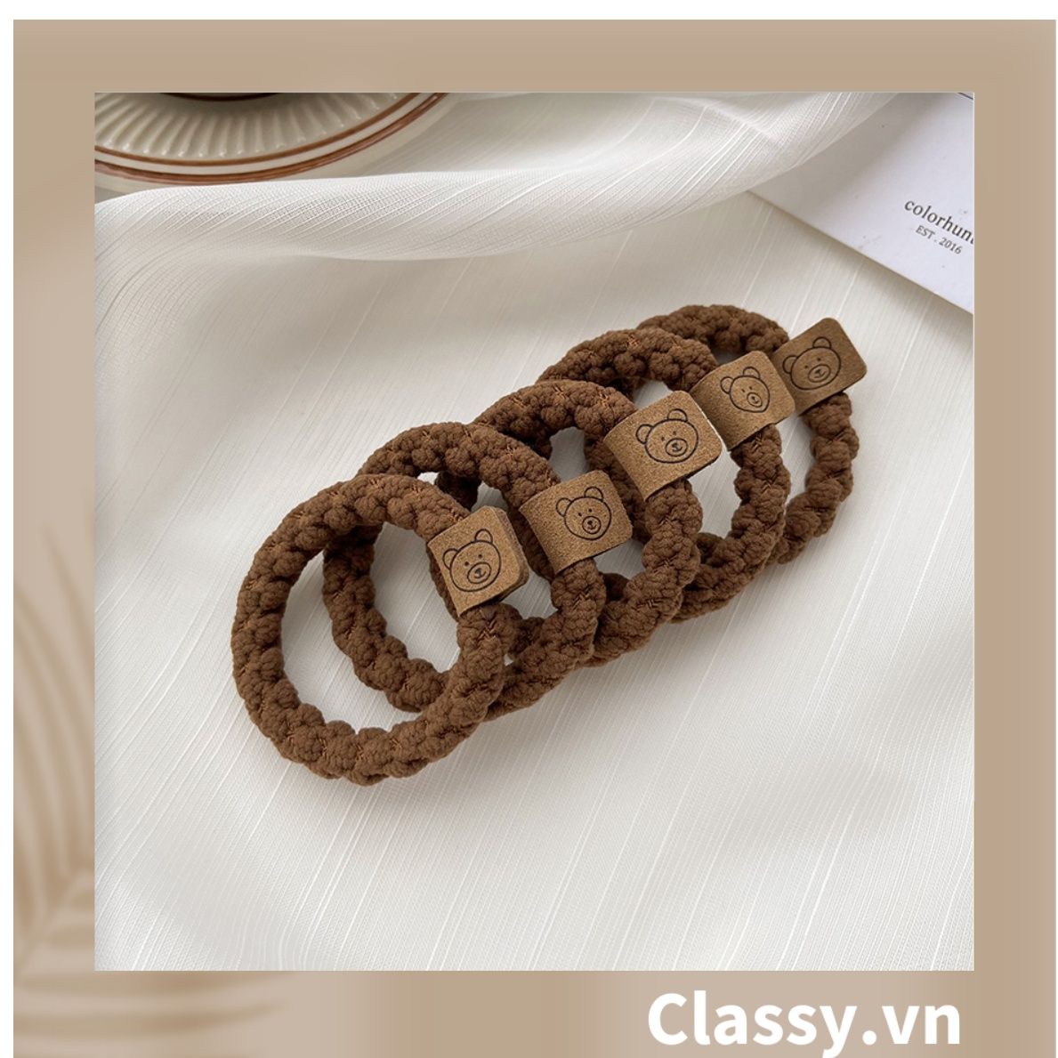  [GIAO HÀNG 7-25 NGÀY]  Classy Dây cột tóc dạng xoắn siêu êm, nhiều màu, không lo gãy rụng tóc PK1634 