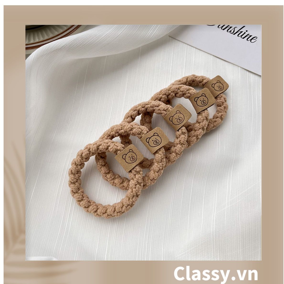  [GIAO HÀNG 7-25 NGÀY]  Classy Dây cột tóc dạng xoắn siêu êm, nhiều màu, không lo gãy rụng tóc PK1634 