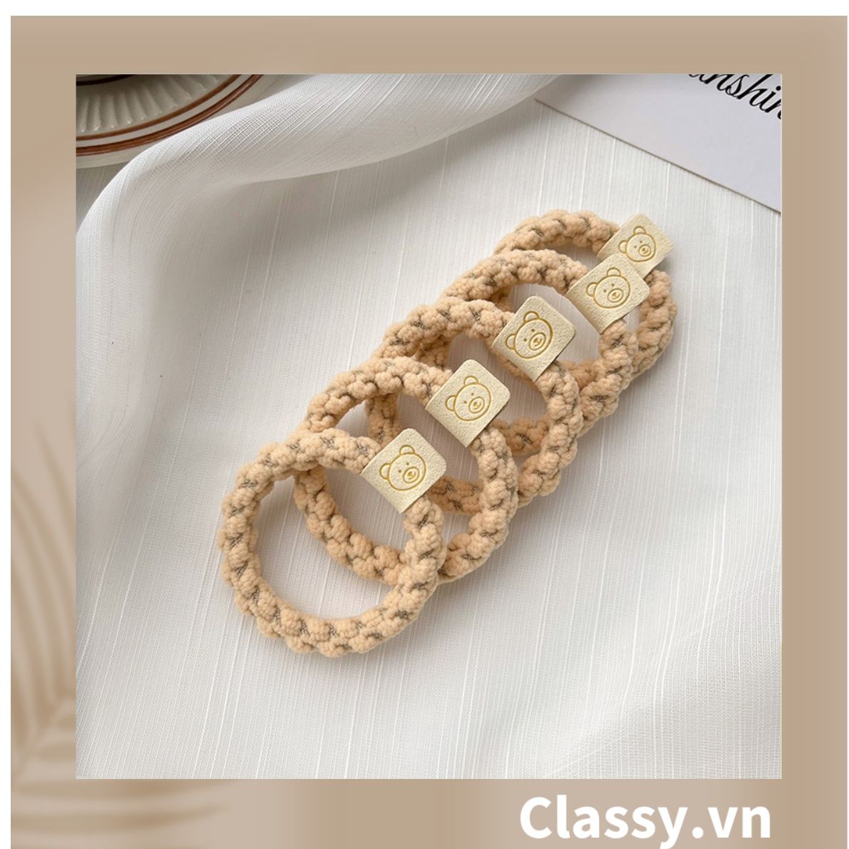  Classy Dây cột tóc dạng xoắn siêu êm, nhiều màu, không lo gãy rụng tóc PK1634 