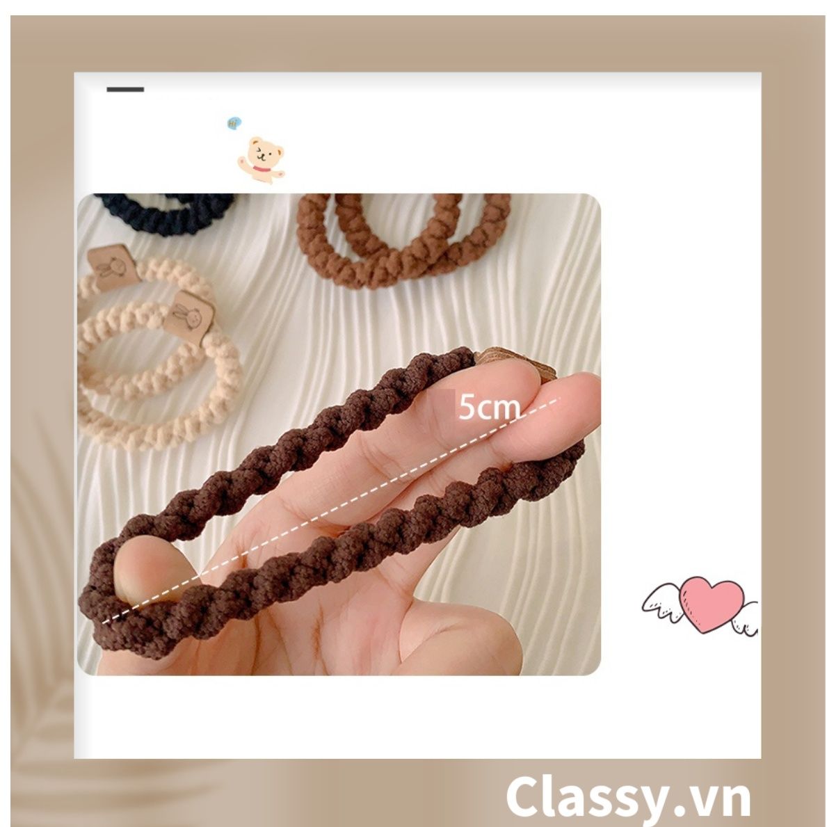  [GIAO HÀNG 7-25 NGÀY]  Classy Dây cột tóc dạng xoắn siêu êm, nhiều màu, không lo gãy rụng tóc PK1634 