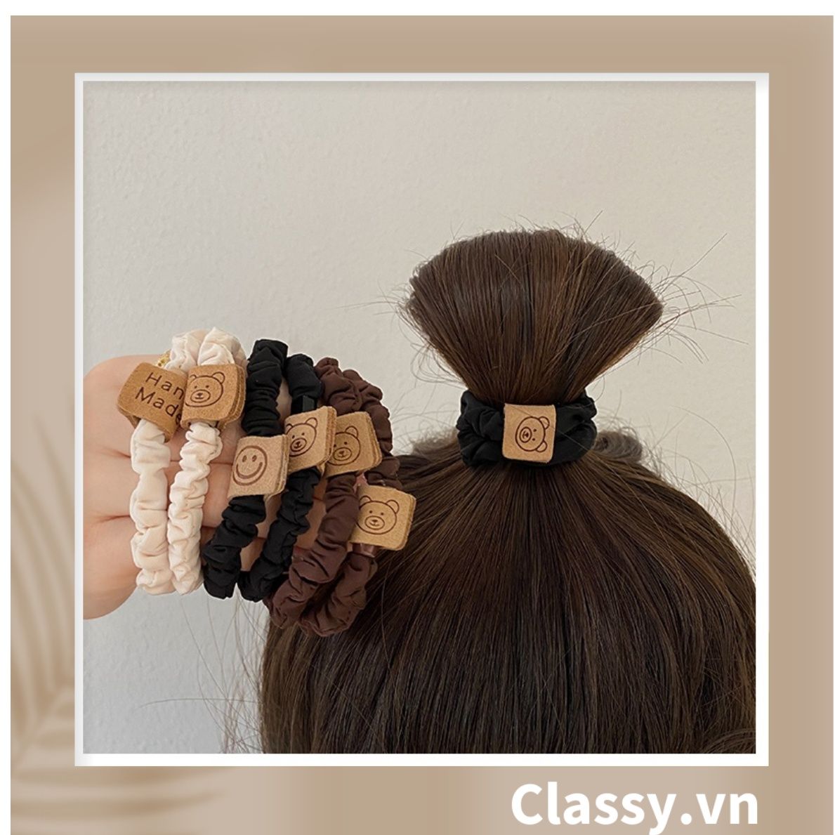  [GIAO HÀNG 7-25 NGÀY]  Classy Dây cột tóc dạng xoắn siêu êm, nhiều màu, không lo gãy rụng tóc PK1634 