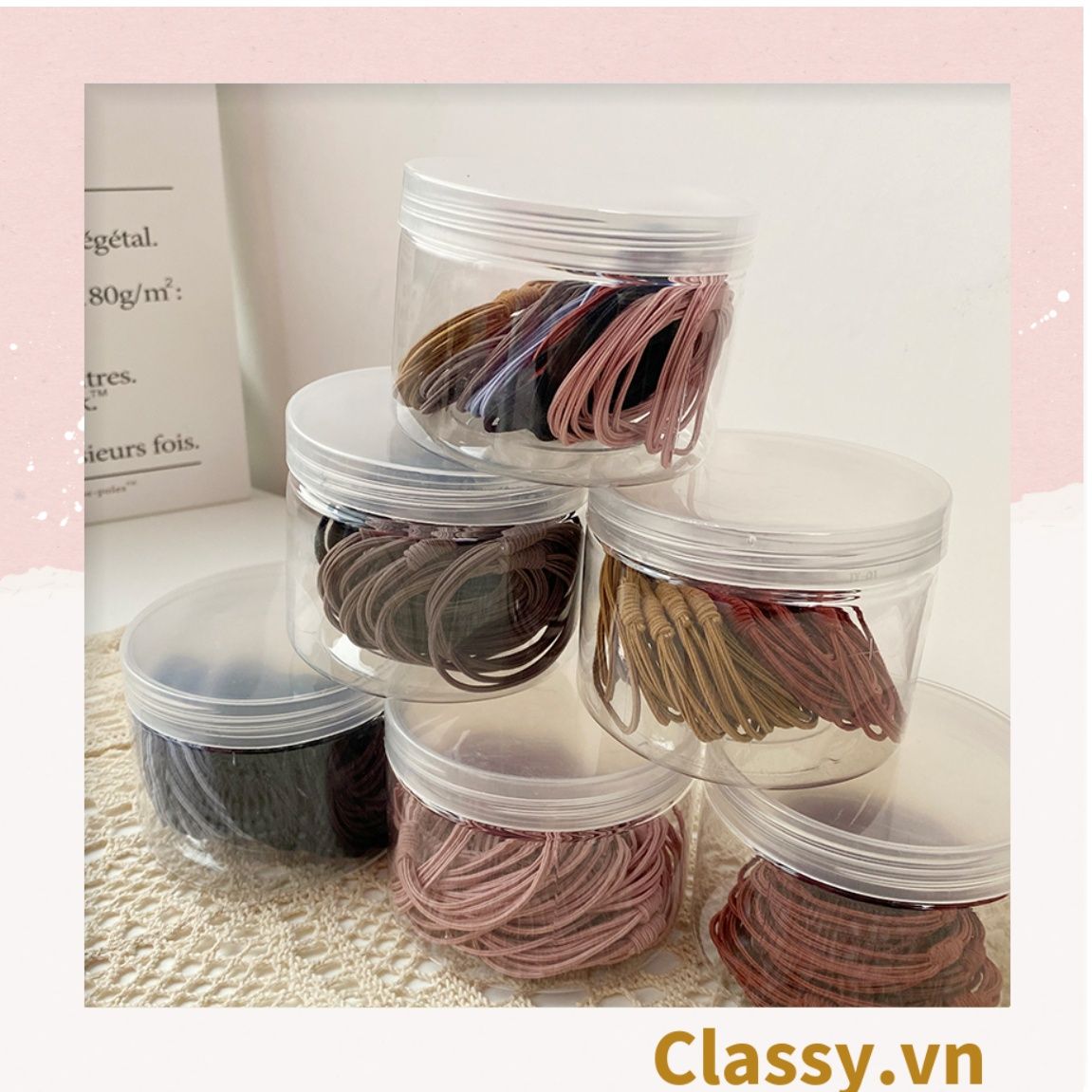  Classy Dây cột tóc siêu dai siêu bền đơn giản nhiều màu lựa chọn PK1635 