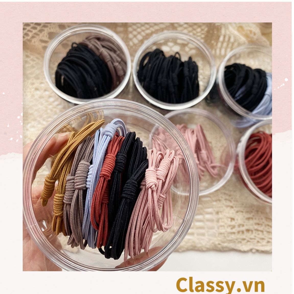  Classy Dây cột tóc siêu dai siêu bền đơn giản nhiều màu lựa chọn PK1635 