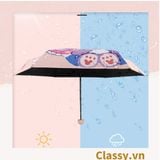  Classy giao ngẫu nhiên Ô dù đi nắng chỉ số SPF50+ chống tia UV nhiều họa tiết của mùa hè rực rỡ loại dù Gấp 3, họa tiết cute PK1637 
