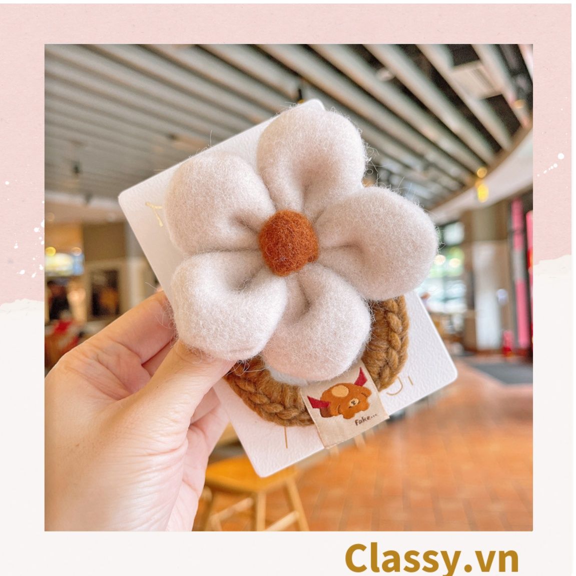  Classy Dây cột tóc đính nơ bản lớn, phong cách dễ thương PK1639 