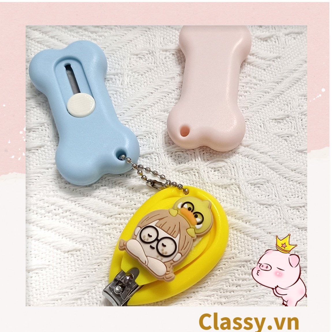  [GIAO HÀNG 7-25 NGÀY] Dao rọc giấy mini hình cục xương cute ngộ nghĩnh, 3 màu cơ bản PK1646 