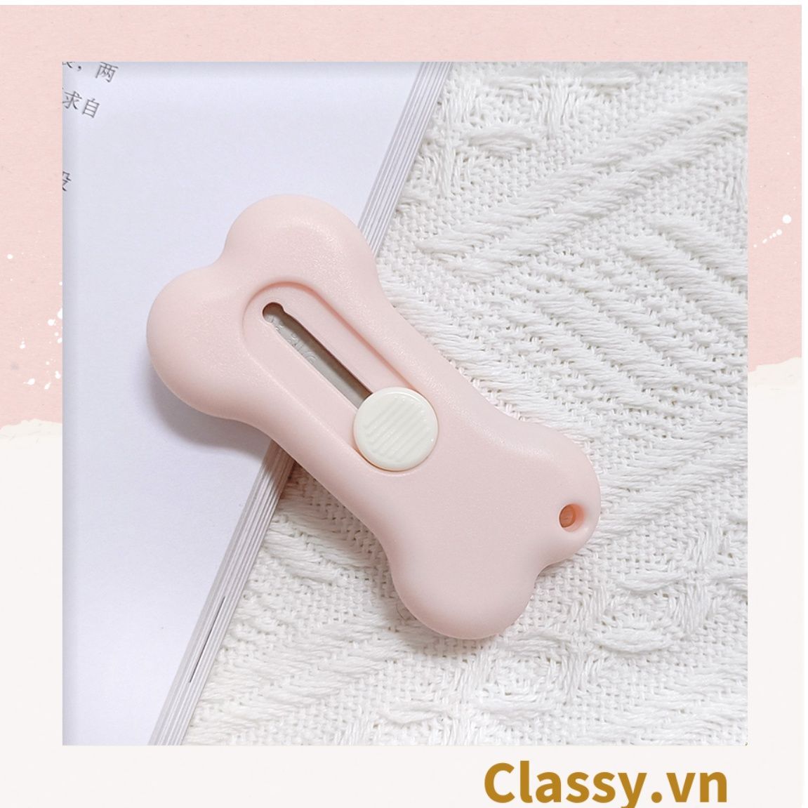  [GIAO HÀNG 7-25 NGÀY] Dao rọc giấy mini hình cục xương cute ngộ nghĩnh, 3 màu cơ bản PK1646 