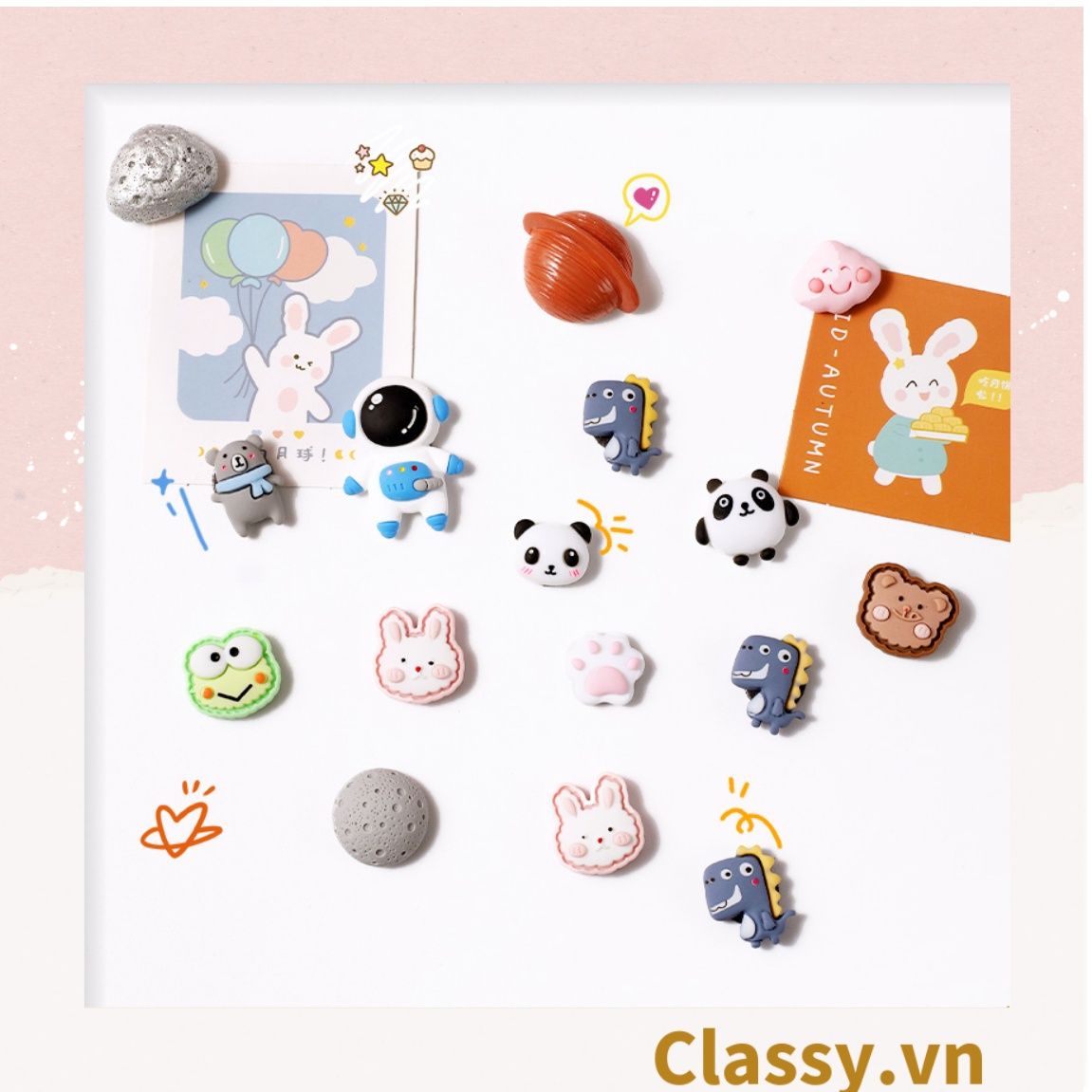  [GIAO HÀNG 7-25 NGÀY]  Classy Miếng Magnet trang trí tủ lạnh, bàn học, máy tính, điện thoại nhiều hình thù hoạt hình ngộ nghĩnh PK1651 
