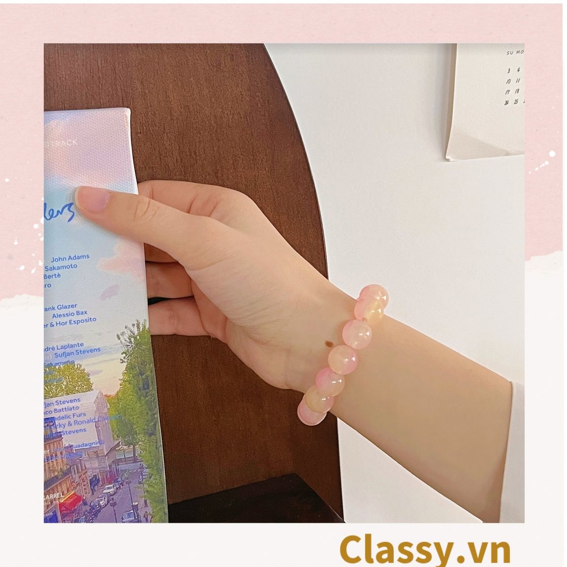  Classy Vòng tay chuyển màu Tự Nhiên Đá Khoáng  hạt đá mặt trăng co giãn Trang Sức May Mắn  xinh xắn cho nữ sinh PK1654 