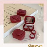  [GIAO HÀNG 7-25 NGÀY]  Classy Hộp đựng kính áp tròng tông màu pastel nhẹ nhàng, họa tiết trái tim PK1673 | Hộp đựng kính áp tròng 