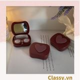  [GIAO HÀNG 7-25 NGÀY]  Classy Hộp đựng kính áp tròng tông màu pastel nhẹ nhàng, họa tiết trái tim PK1673 | Hộp đựng kính áp tròng 