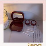  [GIAO HÀNG 7-25 NGÀY]  Classy Hộp đựng kính áp tròng tông màu pastel nhẹ nhàng, họa tiết trái tim PK1673 | Hộp đựng kính áp tròng 