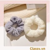  [GIAO HÀNG 7-25 NGÀY]  Dây cột tóc scrunchies bằng đính lông nhiều màu pastel nhã nhặn thanh lịch PK1678 