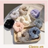  [GIAO HÀNG 7-25 NGÀY]  Dây cột tóc scrunchies bằng đính lông nhiều màu pastel nhã nhặn thanh lịch PK1678 