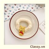  Classy Dây Thun dây Cột Tóc bọc vải satin phi bóng Họa Tiết gấu Pooh Dễ Thương Dành Cho Nữ PK1679 