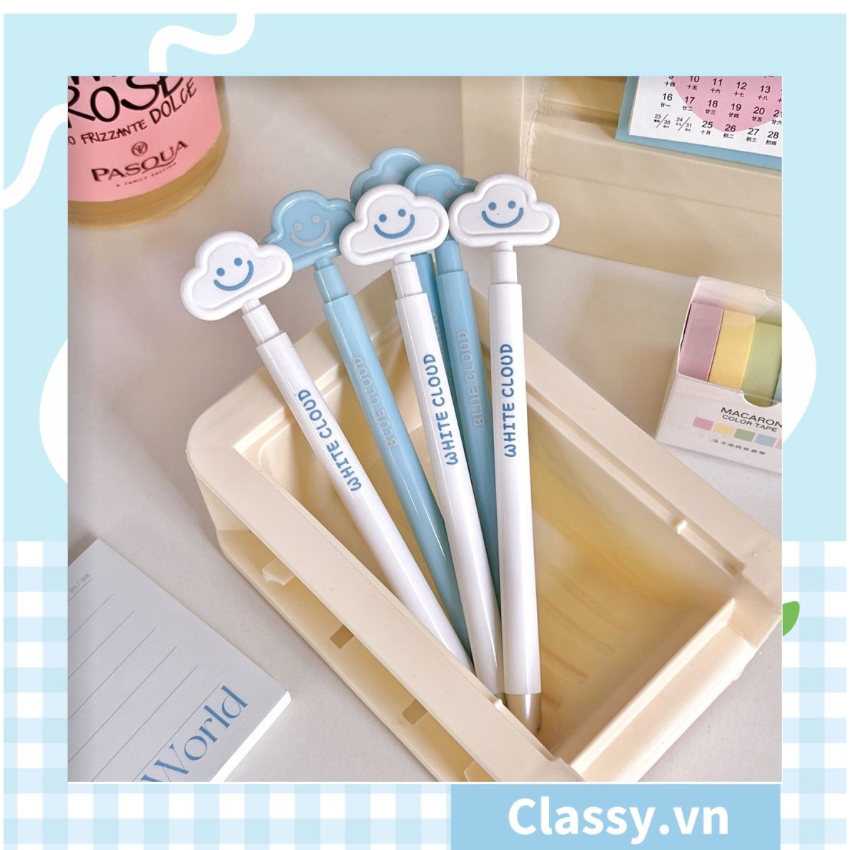  [GIAO HÀNG 7-25 NGÀY]  Classy  Bút Mực gel Bút Bi Ngòi 0.5mm In Hình Đám Mây Hoạt Hình mẫu hot mùa hè G1687 