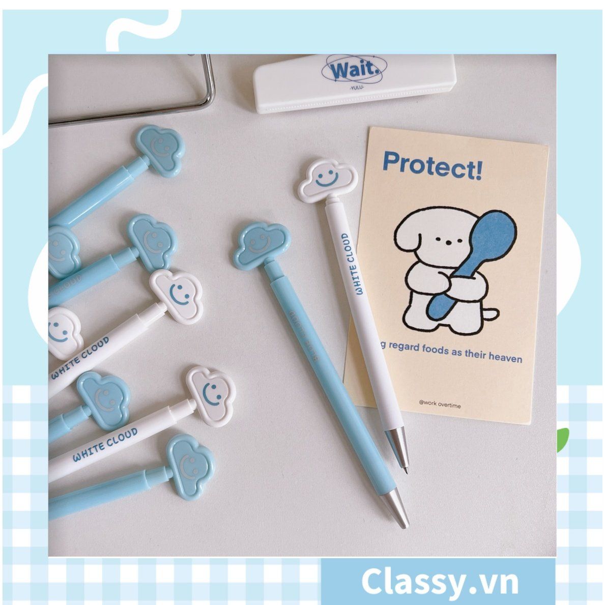  [GIAO HÀNG 7-25 NGÀY]  Classy  Bút Mực gel Bút Bi Ngòi 0.5mm In Hình Đám Mây Hoạt Hình mẫu hot mùa hè G1687 