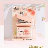  [GIAO HÀNG 7-25 NGÀY]  Classy Bộ 400 Ghim bấm giấy dập ghim màu hồng đào xinh xắn, đi kèm bấm giấy văn phòng phẩm tiện lợi PK1694 