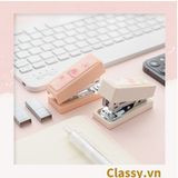  [GIAO HÀNG 7-25 NGÀY]  Classy Bộ 400 Ghim bấm giấy dập ghim màu hồng đào xinh xắn, đi kèm bấm giấy văn phòng phẩm tiện lợi PK1694 