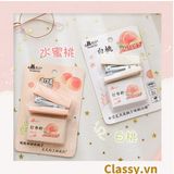  [GIAO HÀNG 7-25 NGÀY]  Classy Bộ 400 Ghim bấm giấy dập ghim màu hồng đào xinh xắn, đi kèm bấm giấy văn phòng phẩm tiện lợi PK1694 
