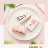  [GIAO HÀNG 7-25 NGÀY]  Classy Bộ 400 Ghim bấm giấy dập ghim màu hồng đào xinh xắn, đi kèm bấm giấy văn phòng phẩm tiện lợi PK1694 