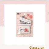  [GIAO HÀNG 7-25 NGÀY]  Classy Bộ 400 Ghim bấm giấy dập ghim màu hồng đào xinh xắn, đi kèm bấm giấy văn phòng phẩm tiện lợi PK1694 