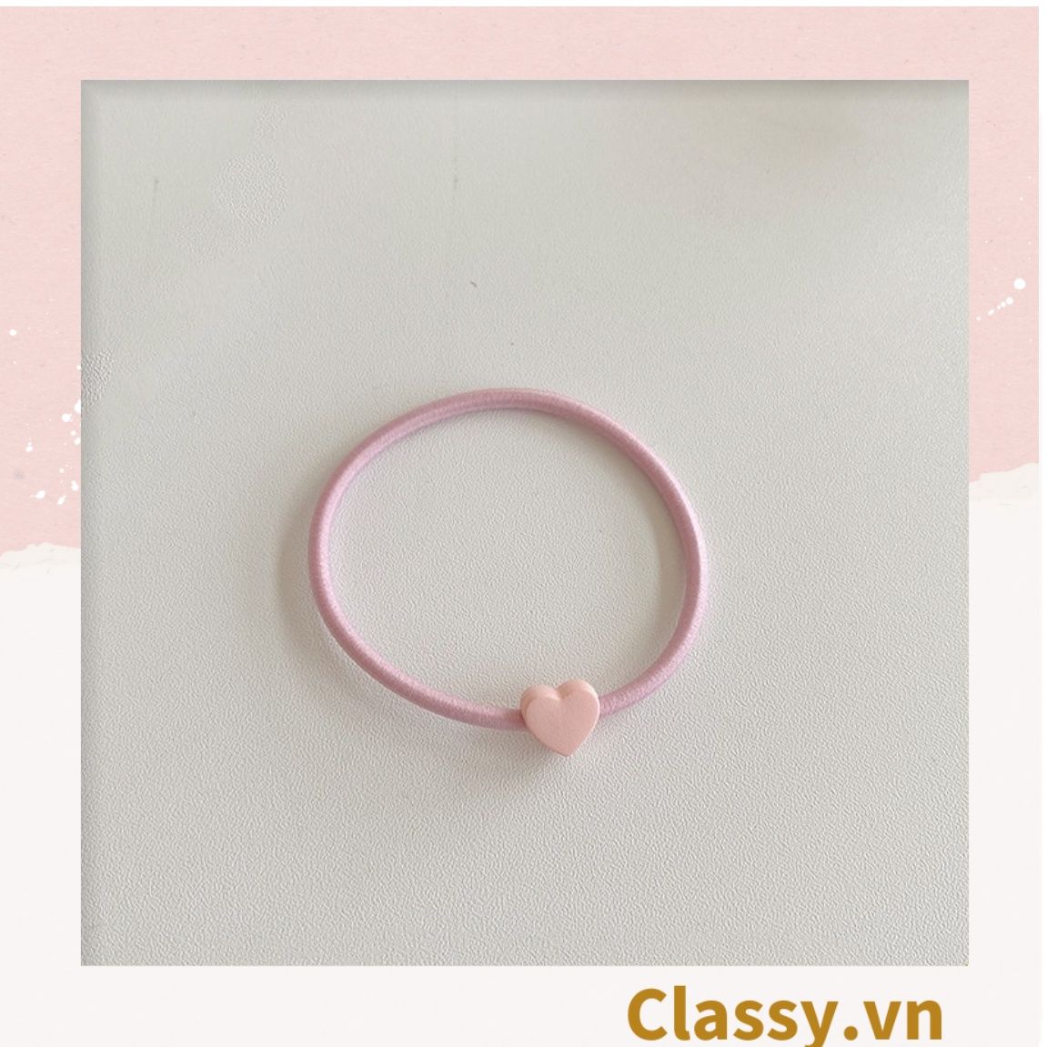  [GIAO HÀNG 7-25 NGÀY]  Combo 7 chiếc Classy Dây Cột Tóc Co Giãn Hình Trái Tim Dễ Thương Thời Trang Cho Nữ PK1696 
