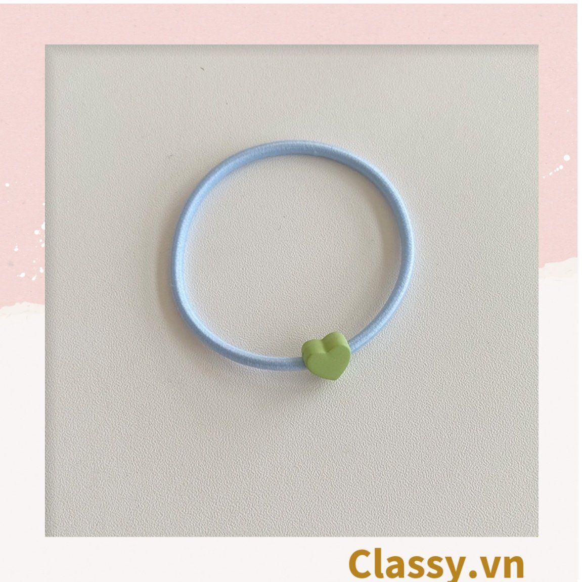  [GIAO HÀNG 7-25 NGÀY]  Combo 7 chiếc Classy Dây Cột Tóc Co Giãn Hình Trái Tim Dễ Thương Thời Trang Cho Nữ PK1696 