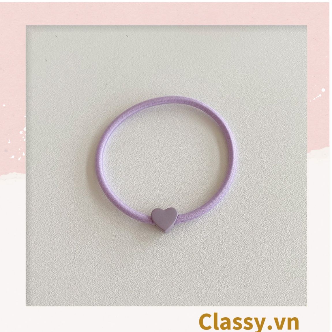  [GIAO HÀNG 7-25 NGÀY]  Combo 7 chiếc Classy Dây Cột Tóc Co Giãn Hình Trái Tim Dễ Thương Thời Trang Cho Nữ PK1696 