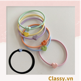  [GIAO HÀNG 7-25 NGÀY]  Combo 7 chiếc Classy Dây Cột Tóc Co Giãn Hình Trái Tim Dễ Thương Thời Trang Cho Nữ PK1696 