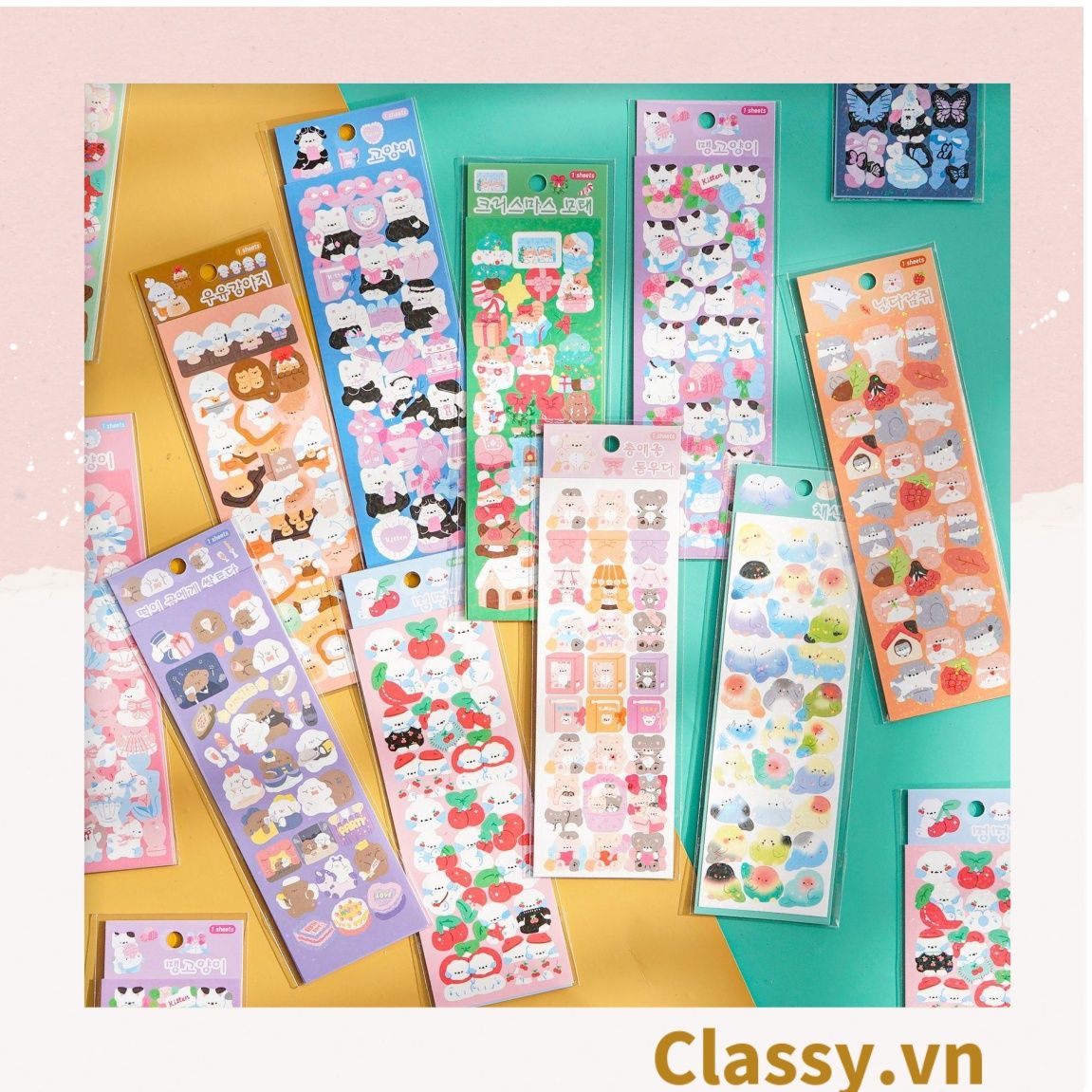  [GIAO HÀNG 7-4515 NGÀY]  Classy Sticker Hoạt Hình Lấp Lánh Xinh Xắn Theo Phong Cách Hàn Quốc PK1700 