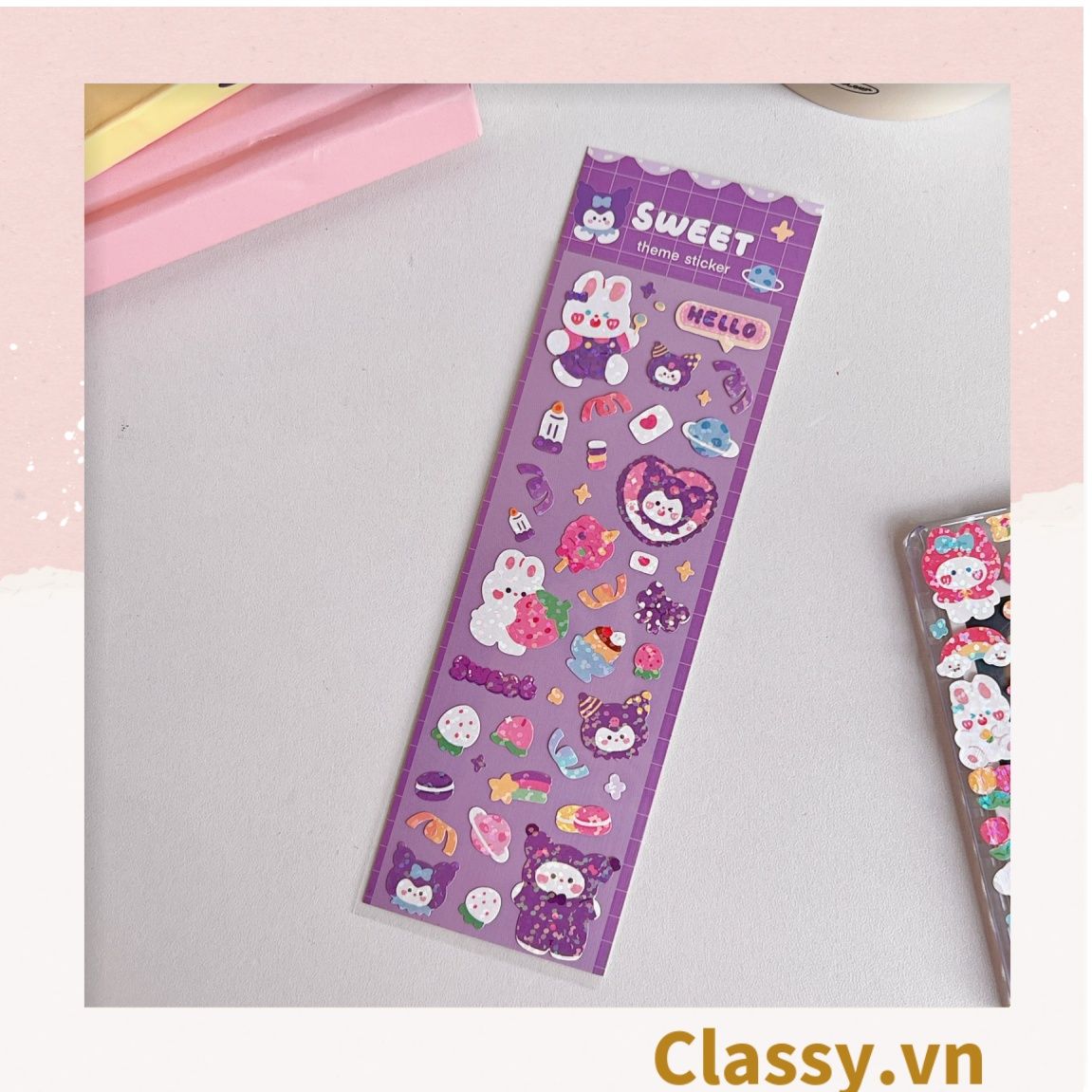  [GIAO HÀNG 7-4515 NGÀY]  Classy Sticker Hoạt Hình Lấp Lánh Xinh Xắn Theo Phong Cách Hàn Quốc PK1700 