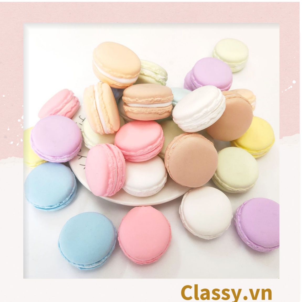  [GIAO HÀNG 7-25 NGÀY]  Hộp đựng trang sức, bông tai khuyên tai hoặc phụ kiện hoặc tai nghe hình bánh Macaron PK1713 