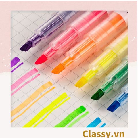  [GIAO HÀNG 7-25 NGÀY] Combo 50 Bộ 6 màu Bút màu highlighter pastel, hỗ trợ học tập làm việc hiệu quả cho học sinh sinh viên nhân viên văn phòng PK1718 