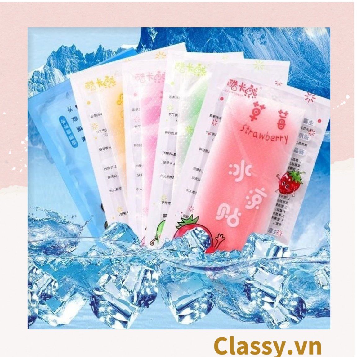  [GIAO HÀNG 7-25 NGÀY] COMBO 500 Miếng Dán Giảm Nhiệt Làm mát Cơ Thể Cho Mùa hè Miếng dán giảm nóng (1 miếng) Classy PK1722 