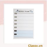  60 miếng Classy Planner và Checklist phiên bản layout tuần, tháng chia khung cho học sinh, nhân viên văn phòng PK1723 