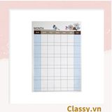  60 miếng Classy Planner và Checklist phiên bản layout tuần, tháng chia khung cho học sinh, nhân viên văn phòng PK1723 