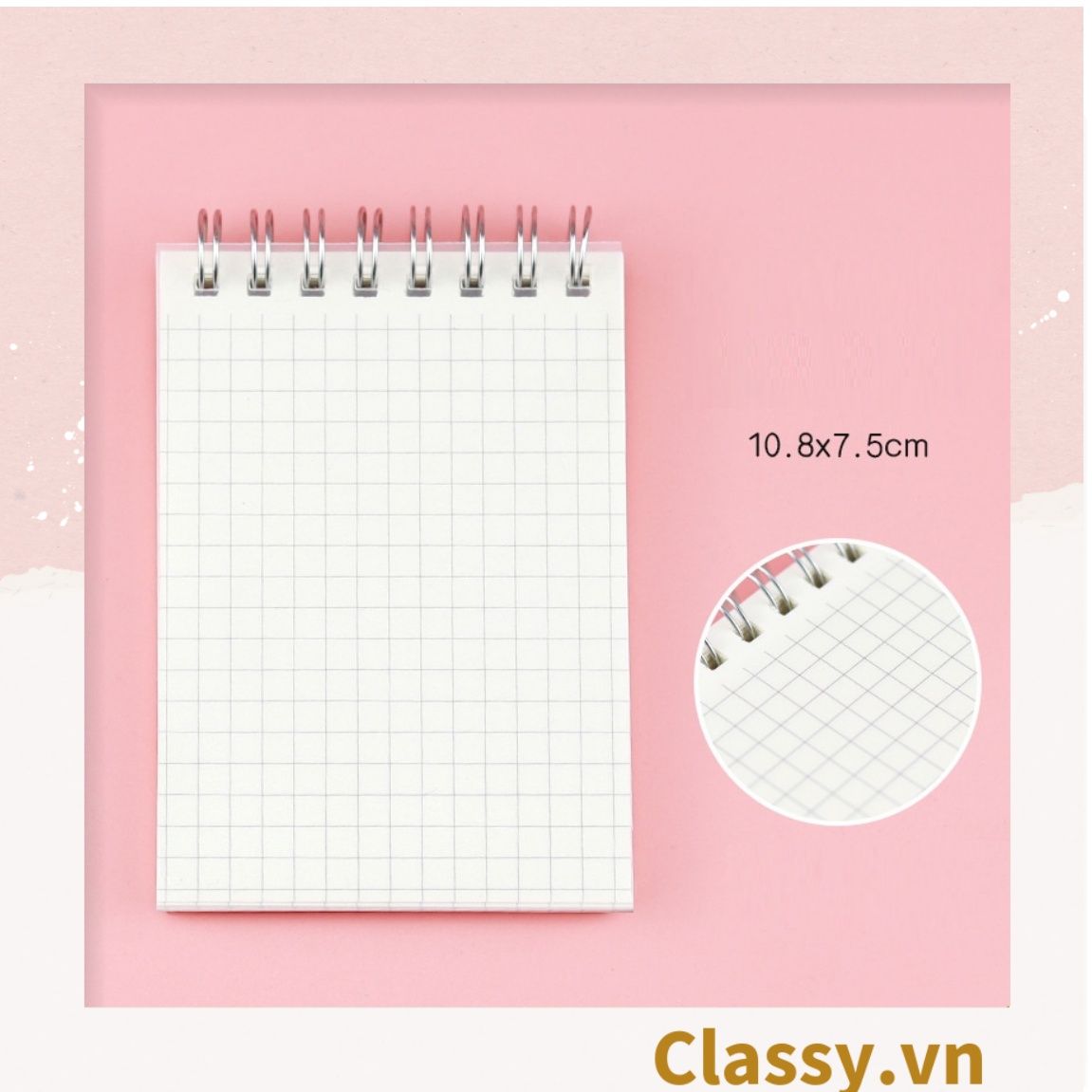  Sổ Grid kích thước a5 hoặc a6 bìa trong suốt Classy basic dùng để ghi chú, to-do list tiện lợi PK1725 