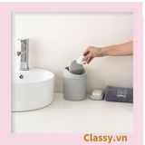  [GIAO HÀNG 7-25 NGÀY] (THÙNG TRƠN) Thùng rác mini, hộp đựng nhỏ hình chiếc xô để bàn học bàn làm việc có nắp đậy tiện lợi PK1732 