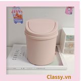  [GIAO HÀNG 7-25 NGÀY] (THÙNG TRƠN) Thùng rác mini, hộp đựng nhỏ hình chiếc xô để bàn học bàn làm việc có nắp đậy tiện lợi PK1732 