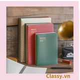  Sổ Kẻ ngang 80 trang bìa mờ kích thước A5 (20.8 X 14.4 CM) kiểu dáng Retro, Phong cách tối giản Classy Basic dùng để ghi chú, học tập, làm việc PK1735 