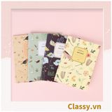  Sổ tay ghi chép A6  60 trang bìa trong suốt Classy- Giấy kẻ ngang chống lóa mắt họa tiết hoa vintage PK1744 