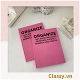  Sổ dán gáy bìa cứng - Classy Notebook ghi chép A5  100 trang bìa tối giản- Giấy kẻ ngang chống lóa mắt in chữ PK1747 