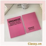  Sổ dán gáy bìa cứng - Classy Notebook ghi chép A5  100 trang bìa tối giản- Giấy kẻ ngang chống lóa mắt in chữ PK1747 